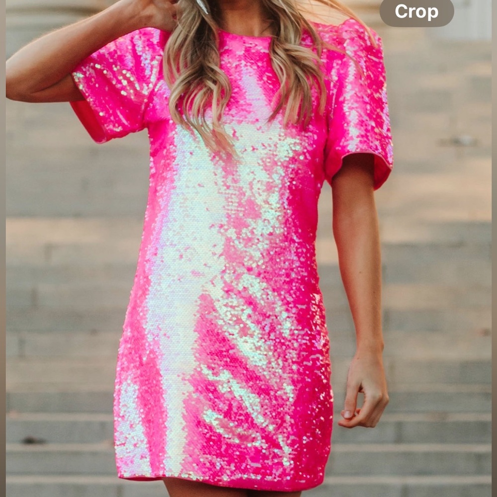Pink sequin dress